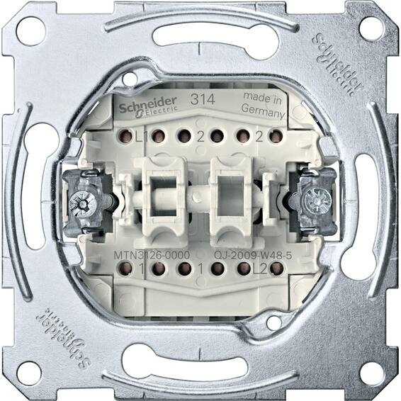 Механизм переключателя 2-клавишного Schneider Electric коллекции Merten, MTN3126-0000