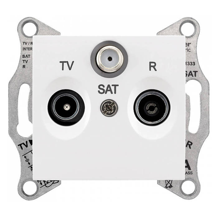 Розетка TV-FM-SAT Schneider Electric SEDNA, скрытый монтаж, белый, SDN3501221