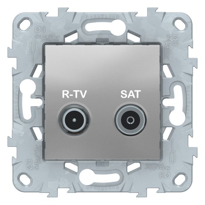 Розетка TV-FM-SAT Schneider Electric UNICA NEW, скрытый монтаж, алюминий, NU545530