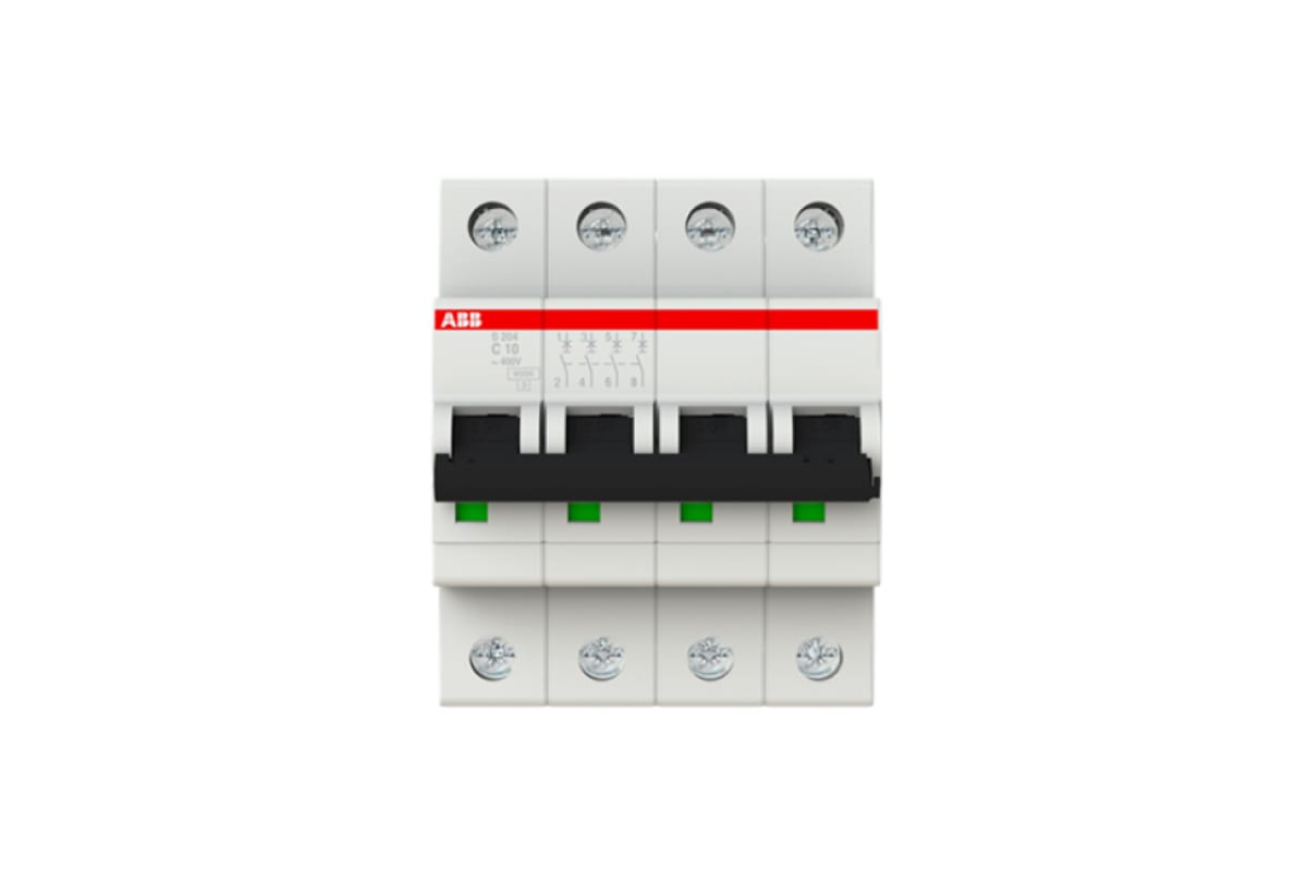 Выключатель автоматический модульный 4П C 10А 6КА S204 C10 ABB