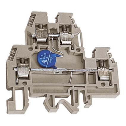 DAS.4//V48GR, 2х уровневый проходной зажим серый 4 кв.мм с варистором между уровнями 48 В (упак. 20шт)