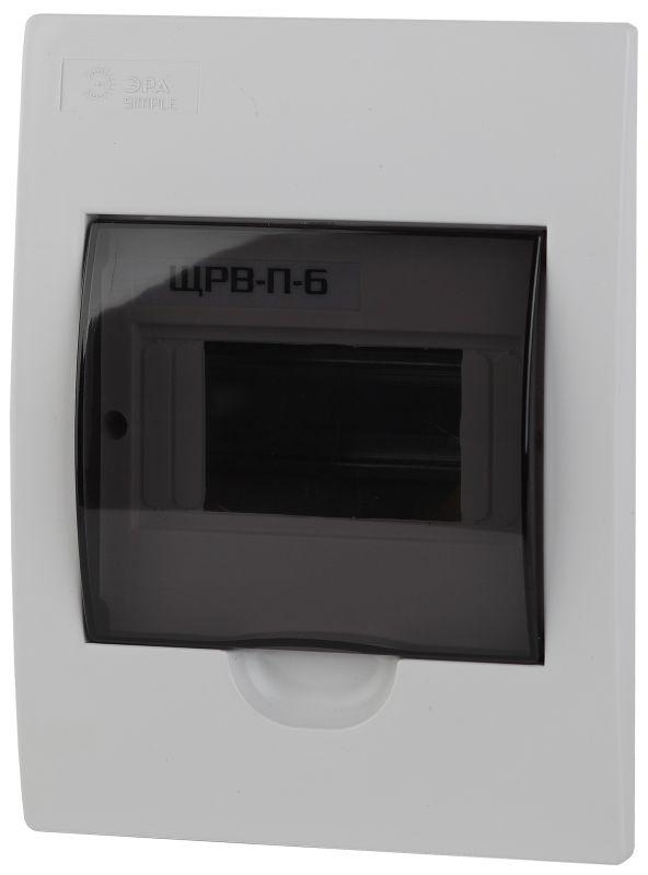 Бокс ЩРВ-П-6 мод. встраив. пластик IP41 SIMPLE NO-box_simple-plastic_6_flush ЭРА Б0041510