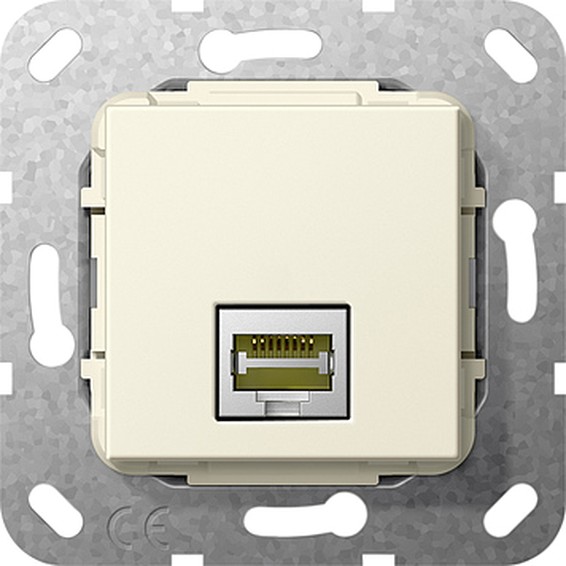 Розетка компьютерная RJ45 Gira SYSTEM 55, бежевый, 569501