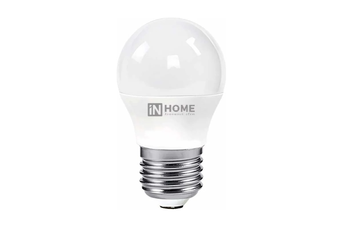 Светодиодная лампа IN HOME LED-ШАР-VC 6Вт 230В Е27 3000К 570Лм 4690612020525