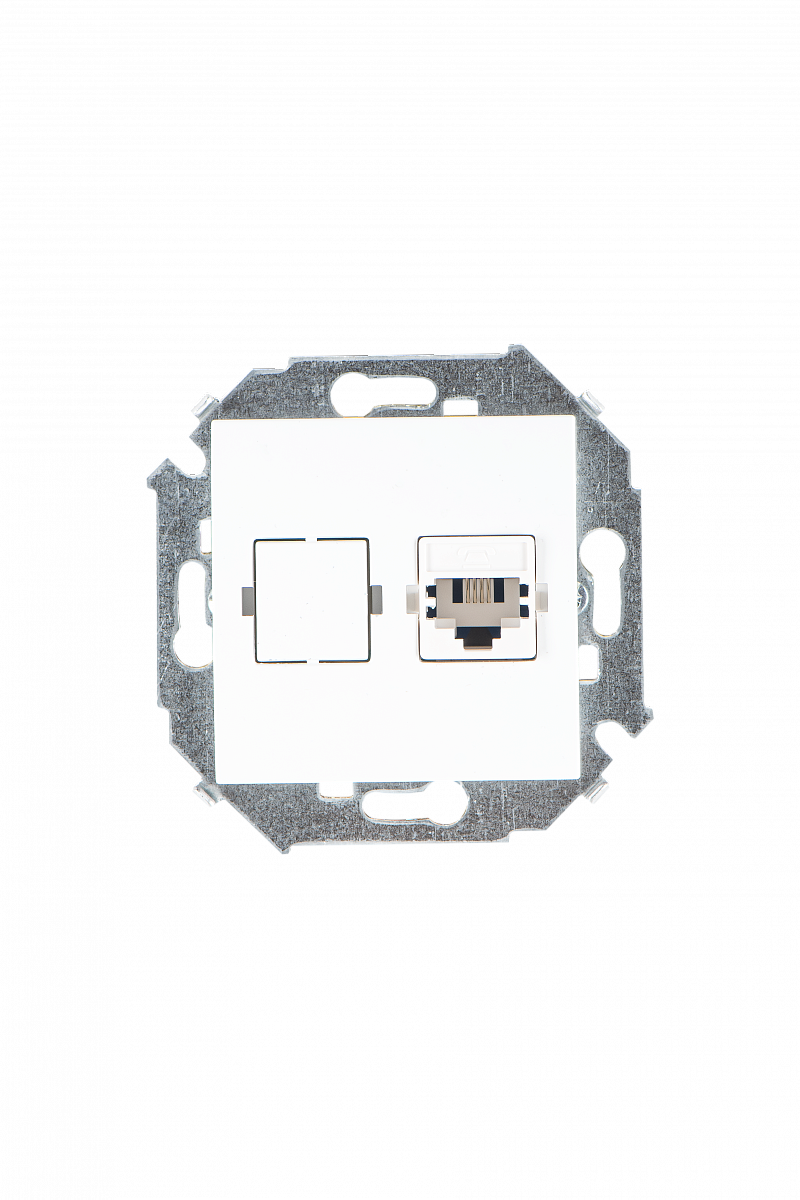 Розетка телефонная RJ11 Simon SIMON 15, скрытый монтаж, белый, 1591480-030